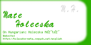 mate holecska business card